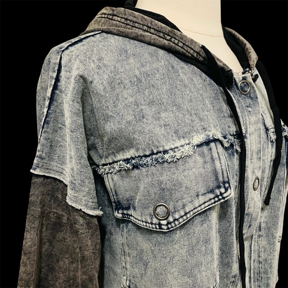 Oli & Hali Two-Tone Jean Jacket sz L Oversized - Picture 4 of 16